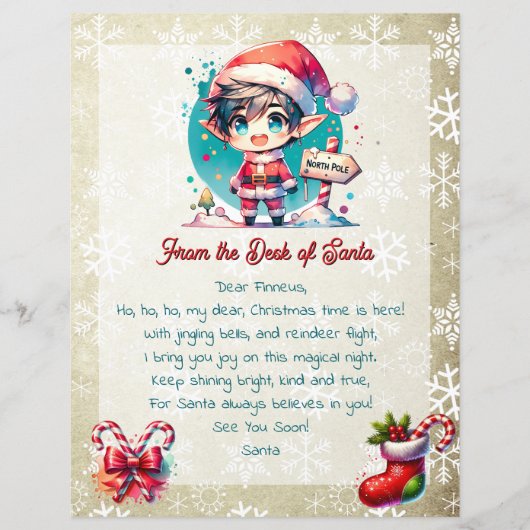 サンタの机から子供へ | アニメ小妖精や小人 (正面)