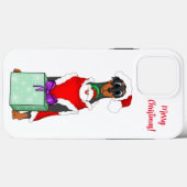 サンタの格好をしたかわいいドーベルマン メリークリスマス Case-Mate iPhoneケース (裏面 (横))