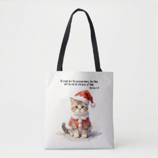 サンタの格好をした猫 クリスマス トートバッグ