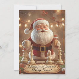 サンタの次の手 – おもしろいチェスのクリスマス感謝 サンキューカード