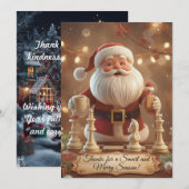 サンタの次の手 – おもしろいチェスのクリスマス感謝 サンキューカード (正面/裏面)