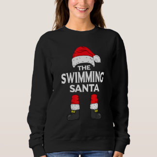 サンタの水泳 マッチング ファミリー グループ クリスマスパジャマ スウェットシャツ