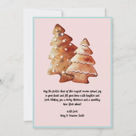 サンタの水色ビンテージクリスマスクッキー シーズンカード