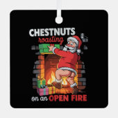 サンタの汚いおもしろいクリスマス メタルオーナメント (正面)