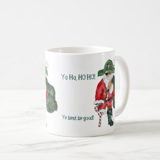 サンタの海賊クリスマスのマグ コーヒーマグカップ (正面右)
