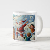 サンタの温かな健康 - クリスマスイブの物語 ジャンボコーヒーマグカップ (正面右)