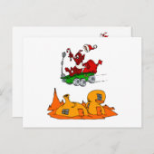 サンタの火星の粗紡機 シーズンポストカード (正面/裏面)