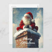 サンタの煙突の休止：冬のスマイル シーズンポストカード (正面/裏面)