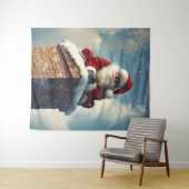 サンタの煙突の休止：冬のスマイル タペストリー (インサイチュ(横))