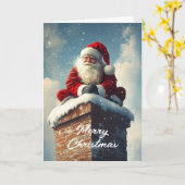 サンタの煙突一時停止 : 冬のスマイル カード (黄色い花)