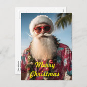 サンタの熱帯クリスマス シーズンポストカード (正面/裏面)