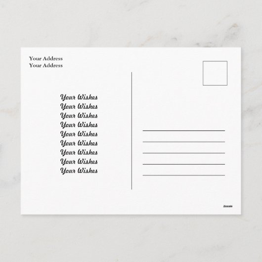 サンタの熱帯クリスマス シーズンポストカード (裏面)