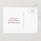 サンタの熱帯鳥、ヤシの木のビーチのクリスマス シーズンポストカード (裏面)