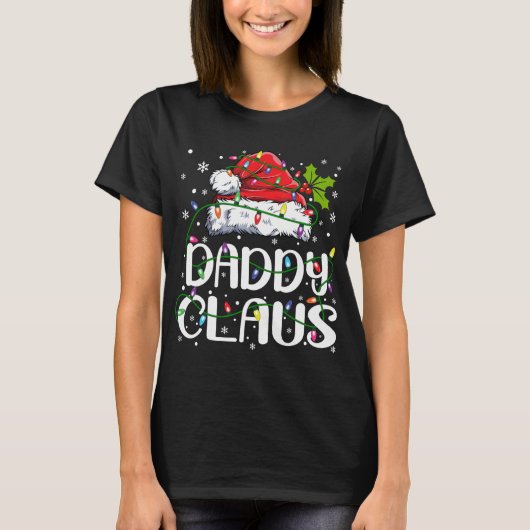 サンタの父クリスマスライトパジャマ家族おそろい Tシャツ (正面)