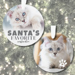サンタの猫お気に入りの写真クリスマス オーナメント<br><div class="desc">パーソナライズされた「サンタお気に入りの」猫写真オーナメント可愛いよくはしゃぐ猫オーナメントで休日のtouchを追加しおもしろいて、いたずら好きな子猫やサシの子猫にピッタリ祝。猫の読魅力を捉えお気に入りのて、正面の「サンタの声」と猫の名前を映し出ユニークす。猫の写真を撮る宇宙もあり、パーソナルな写真にする必要がある。背面には、中央にハート切り出しを持つ前部印刷デザインが備えられ、甘い詳細が追加される。フォントカラーとポープリントの両方がカスタマイズお使いのスタイルに合う。このおもしろいは猫好きに思いやりある贈り物を作り、休日や誕生日に理想的な、または単に理由。クリスマスの木の上でも祝一年を通してよくはしゃぐも、子猫の側へ向かう楽しい方法だ！</div>