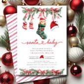 サンタの甘い到着の赤ちゃんシャワー 招待状