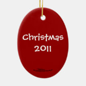 サンタの甘い頬 – キャンディケインヒゲ セラミックオーナメント (裏面)