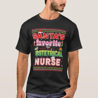 サンタの産科ナースお気に入りのクリスマス Tシャツ