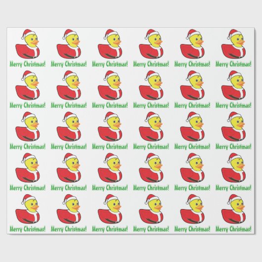 サンタの用品類のクリスマスのゴム製アヒルちゃん ラッピングペーパー (フラット)