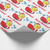 サンタの用品類のクリスマスのゴム製アヒルちゃん ラッピングペーパー (角)
