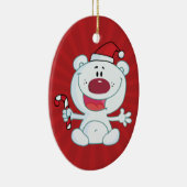 サンタの白くま セラミックオーナメント (右)