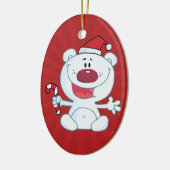 サンタの白くま セラミックオーナメント (左)