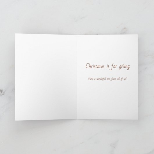 サンタの白鳥: クリスマスは与えることのためです シーズンカード (内部)