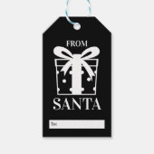 サンタの白黒 ギフトタグ (正面)