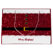 サンタの目まいがする赤い衣装 – クリスマス ラージペーパーバッグ (正面)