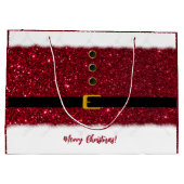 サンタの目まいがする赤い衣装 – クリスマス ラージペーパーバッグ (裏面)