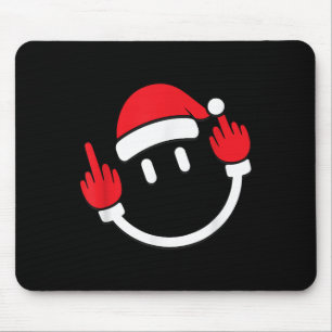 サンタの真ん中の指を立てる _ クリスマスの下品な表現 マウスパッド