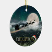 サンタの真夜中に乗るクリスマスオーナメント セラミックオーナメント (右)