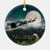 サンタの真夜中に乗るクリスマスオーナメント セラミックオーナメント (裏面)