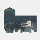 サンタの真夜中に乗るクリスマスリボンのお願い箱 フェイバーボックス (折り畳みなし)