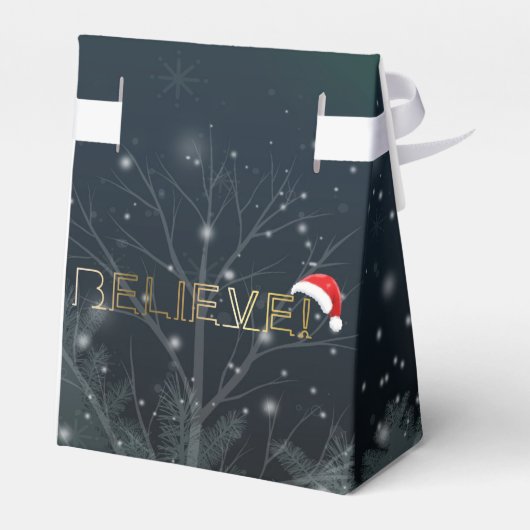 サンタの真夜中に乗るクリスマスリボンのお願い箱 フェイバーボックス (裏面サイド)