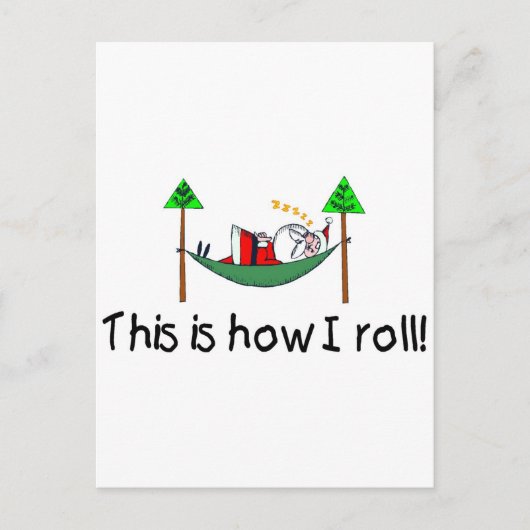 サンタの眠転がり方だ シーズンポストカード (正面)