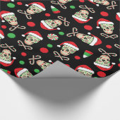 サンタの砂糖スカル及びキャンデー(カスタマイズ可能な) ラッピングペーパー (角)