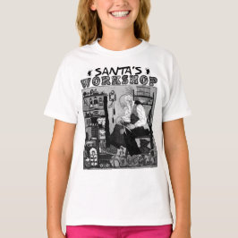 サンタの研修会およびおもちゃのクリスマス場面Tシャツ Tシャツ