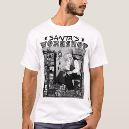 サンタの研修会およびおもちゃのクリスマス場面Tシャツ Tシャツ