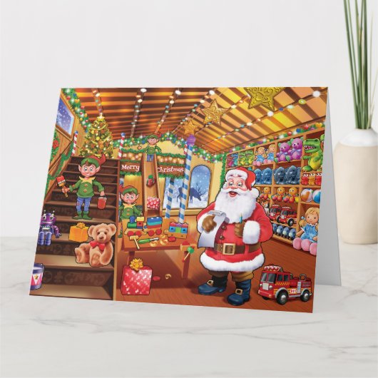 サンタの研修会のクリスマスカード サンキューカード (正面)