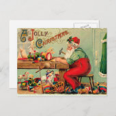 サンタの研修会のヴィンテージのクリスマス シーズンポストカード (正面/裏面)