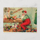 サンタの研修会のヴィンテージのクリスマス シーズンポストカード (正面)