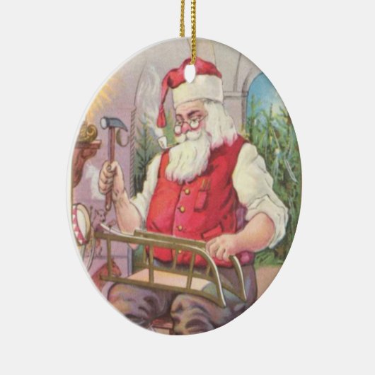 サンタの研修会 セラミックオーナメント (右)
