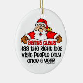 サンタの社会的なユーモア セラミックオーナメント (右)
