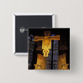 サンタの祭壇の上の十字架 缶バッジ (正面&裏面)