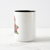 サンタの禅のヨガの黙想のクリスマス ツートーンマグカップ (中央)