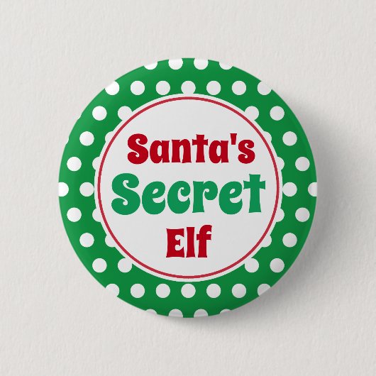 サンタの秘密の妖精クリスマスボタン ピン (正面)