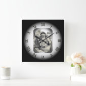 サンタの窓から……に電話して〜を挨拶する スクエア壁時計 (ホーム)