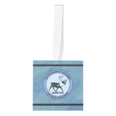 サンタの第1極エアリフト戦区 – 圧迫感 キューブオーナメント (正面)