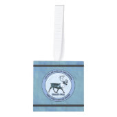 サンタの第1極エアリフト戦区 – 圧迫感 キューブオーナメント (正面)